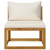 vidaXL 5 Piece Garden Lounge Set with Cushion Cream Solid Acacia Wood