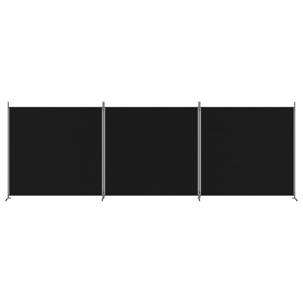 vidaXL 3-Panel Room Divider Black 525x180 cm Fabric