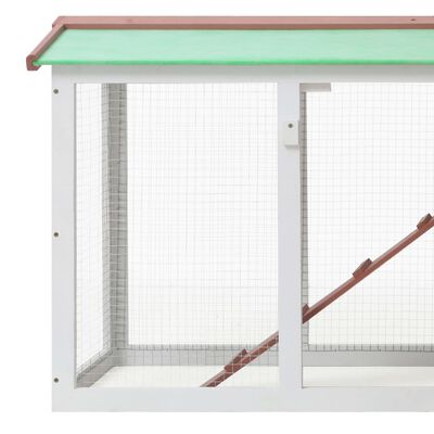 vidaXL Outdoor Large Rabbit Hutch Brown and White 145 x 45 x 84 Wood
