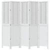 vidaXL Room Divider 5 Panels White Solid Wood Paulownia