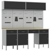 vidaXL Work Cabinet Set with Drawer with Storage Manual 10 pcs Black