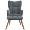 vidaXL Relaxing Chair with a Stool Dark Grey Velvet