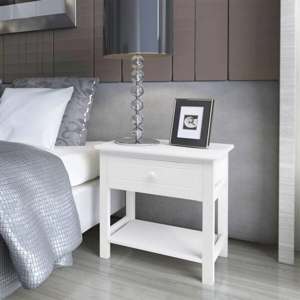 vidaXL Bedside Cabinets 2 pcs Wood White