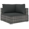 vidaXL 6 Piece Garden Lounge Set with Cushions Poly Rattan Grey