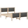 vidaXL Bed frame Brown and dark grey 135 x 190 cm Solid pine wood