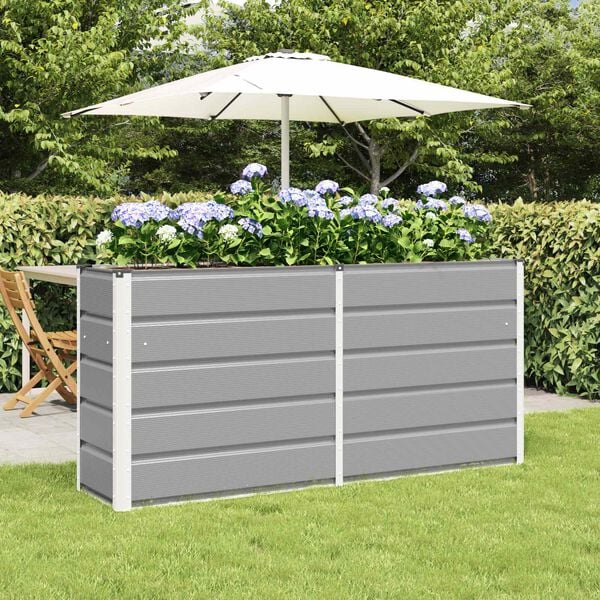 vidaXL Planter Light Grey 160 x 40 x 75 cm Steel
