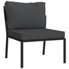 vidaXL 5 Piece Garden Lounge Set with Grey Cushions Steel