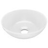 vidaXL Bathroom Sink Ceramic Matt White Round