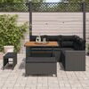 vidaXL Garden Sofa Set with Cushion 9 pcs Black Poly Rattan