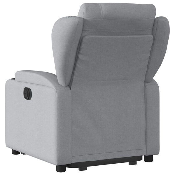 vidaXL Electric Stand up Recliner Chair Light Grey Fabric