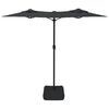 vidaXL Double-Head Garden Parasol with LEDs Anthracite 316x145 cm