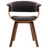 vidaXL Dining Chairs 2 pcs Grey Bent Wood and Fabric