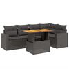 vidaXL 6 Piece Garden Sofa Set with Cushions Black Poly Rattan