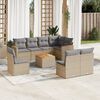 vidaXL 9 Piece Garden Sofa Set with Cushions Beige Poly Rattan
