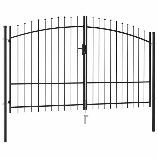 vidaXL Fence Gate Woerden Double Door with Spike Top 299.5x249.5 cm