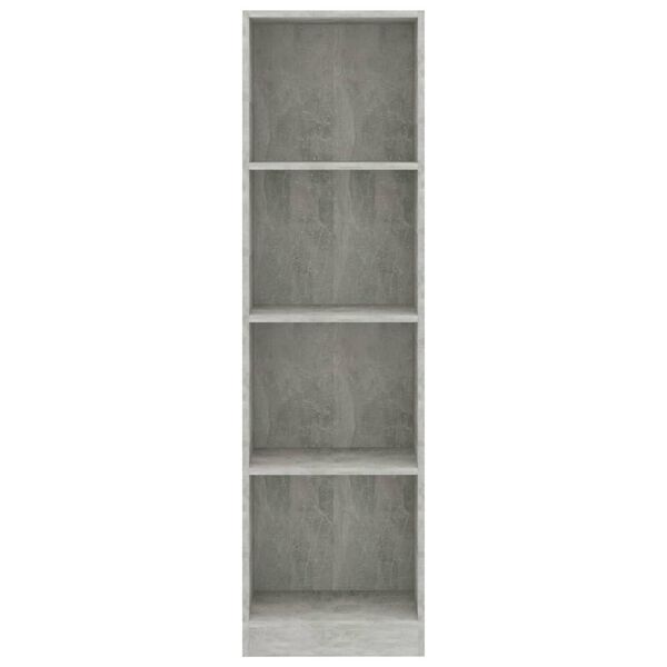 vidaXL 4-Tier Book Cabinet Concrete Grey 40x24x142 cm Engineered Wood