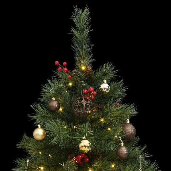 vidaXL Artificial Hinged Christmas Tree 150 LEDs & Ball Set 150 cm