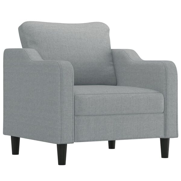 vidaXL Sofa Chair with Footstool Light Grey 60 cm Fabric
