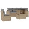 vidaXL 6 Piece Garden Sofa Set with Cushions Beige Poly Rattan
