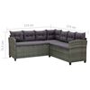 vidaXL 6 Piece Garden Lounge Set with Cushions Poly Rattan Grey