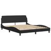 vidaXL Bed Frame with LED without Mattress "Hvar" Black 152x203 cm