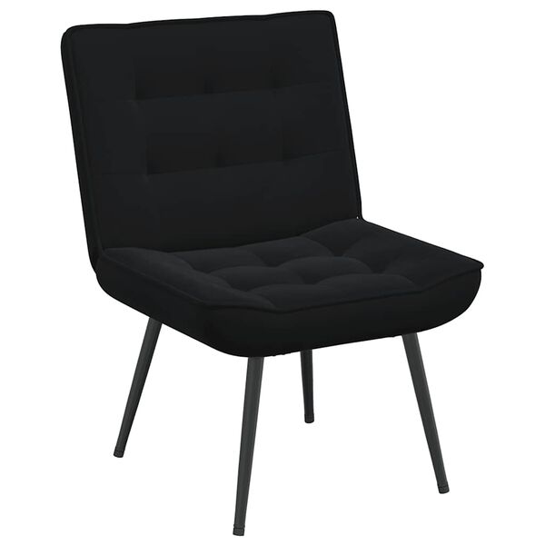 vidaXL Relaxing Chair with Stool Black Velvet