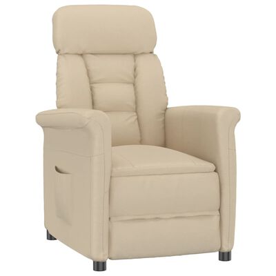 vidaXL Recliner Chair Cream Faux Suede Leather