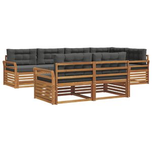vidaXL Outdoor Sofa Set 7 pcs Natural and Anthracite