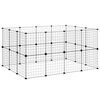 vidaXL 28-Panel Pet Cage with Door Black 35x35 cm Steel