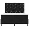 vidaXL Box Spring Bed Black and White 152 x 203 cm Velvet