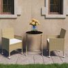 vidaXL 3 Piece Garden Bistro Set Poly Rattan and Tempered Glass Beige