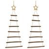 vidaXL&nbsp;Hanging Christmas Trees with Top Stars 2 pcs 42x90 cm Natural Branch