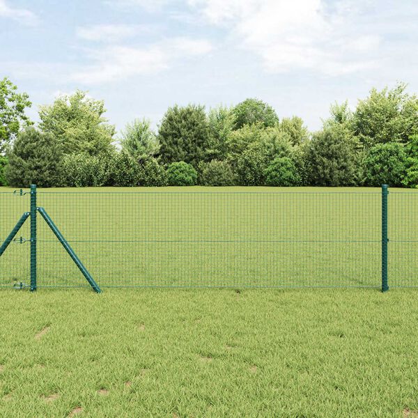 vidaXL Fence Post Green 10 x 0.5 m (19 x 19 mm mesh) Steel