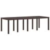 vidaXL Garden Table Brown 250 x 100 x 73 cm Poly Rattan