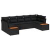 vidaXL Garden Sofa Set 7 pcs 7-Seater Black Poly Rattan