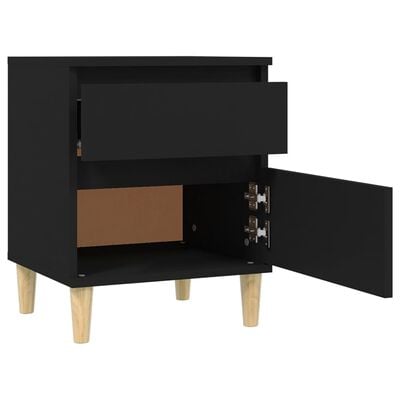 vidaXL Bedside Cabinet Black 40x35x50 cm