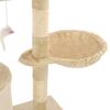 vidaXL Cat Tree with Sisal Scratching Posts 138 cm Beige