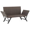 vidaXL Garden Bench with Cushions 176 cm Brown Poly Rattan
