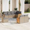 vidaXL 8 Piece Garden Sofa Set with Cushions Beige Poly Rattan