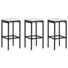 vidaXL 4 Piece Garden Bar Set with Cushions Black