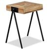 vidaXL Side Table | Durable | Rectangular | Industrial | Teak Wood Accent Table