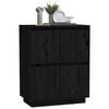 vidaXL Sideboard Black 60x34x75 cm Solid Wood Pine