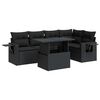 vidaXL 6 Piece Garden Sofa Set with Cushions Black Poly Rattan