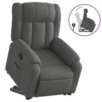 vidaXL Stand up Massage Recliner Chair Dark Grey Fabric