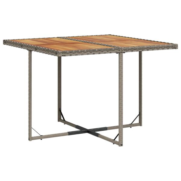 vidaXL 5 Piece Garden Dining Set with Cushions Grey Poly Rattan