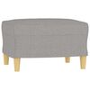 vidaXL 3-Seater Sofa with Footstool Light Grey 180 cm Fabric