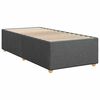 vidaXL Box Spring Bed with Mattress Dark Grey King Single Fabric