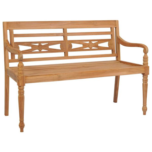 vidaXL Batavia Bench with Taupe Cushion 120 cm Solid Teak Wood