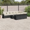 vidaXL 11 Piece Garden Sofa Set with Cushions Black Poly Rattan