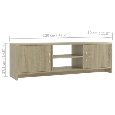 vidaXL TV Cabinet Sonoma Oak 120x30x37.5 cm Engineered Wood